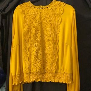 Ashley Stewart Gold shirt Size 22/24 long sleeve